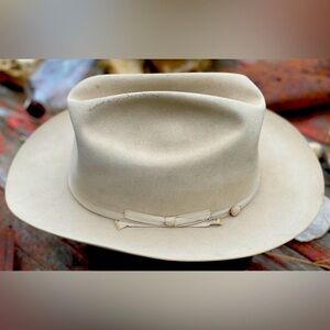 Vintage Dobbs West Open Trail Felt Hat 7 1/8 w/ Hat Box